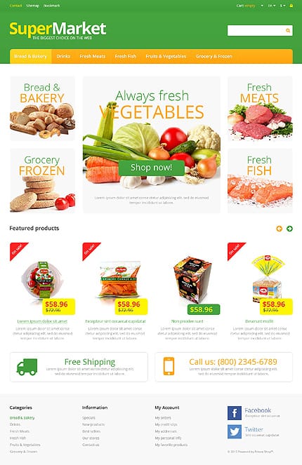 Online Grocery Shopping Website Templates 246