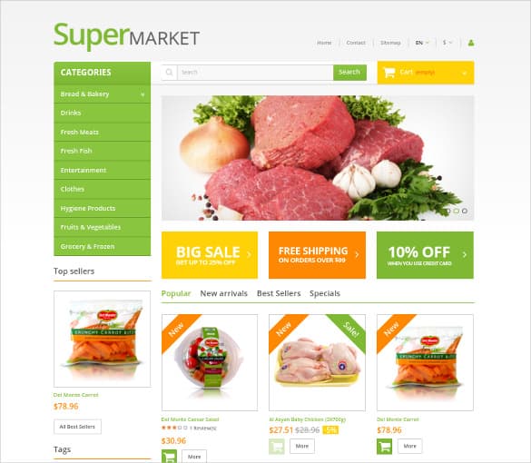 Online Grocery Shopping Website Templates 498