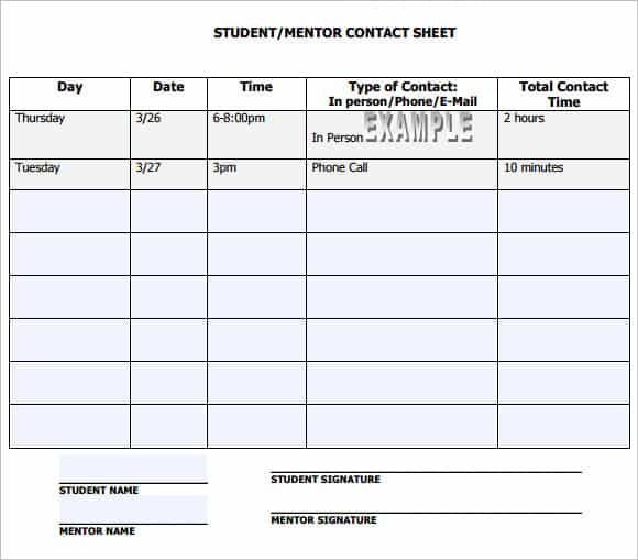 contact sheet template 555