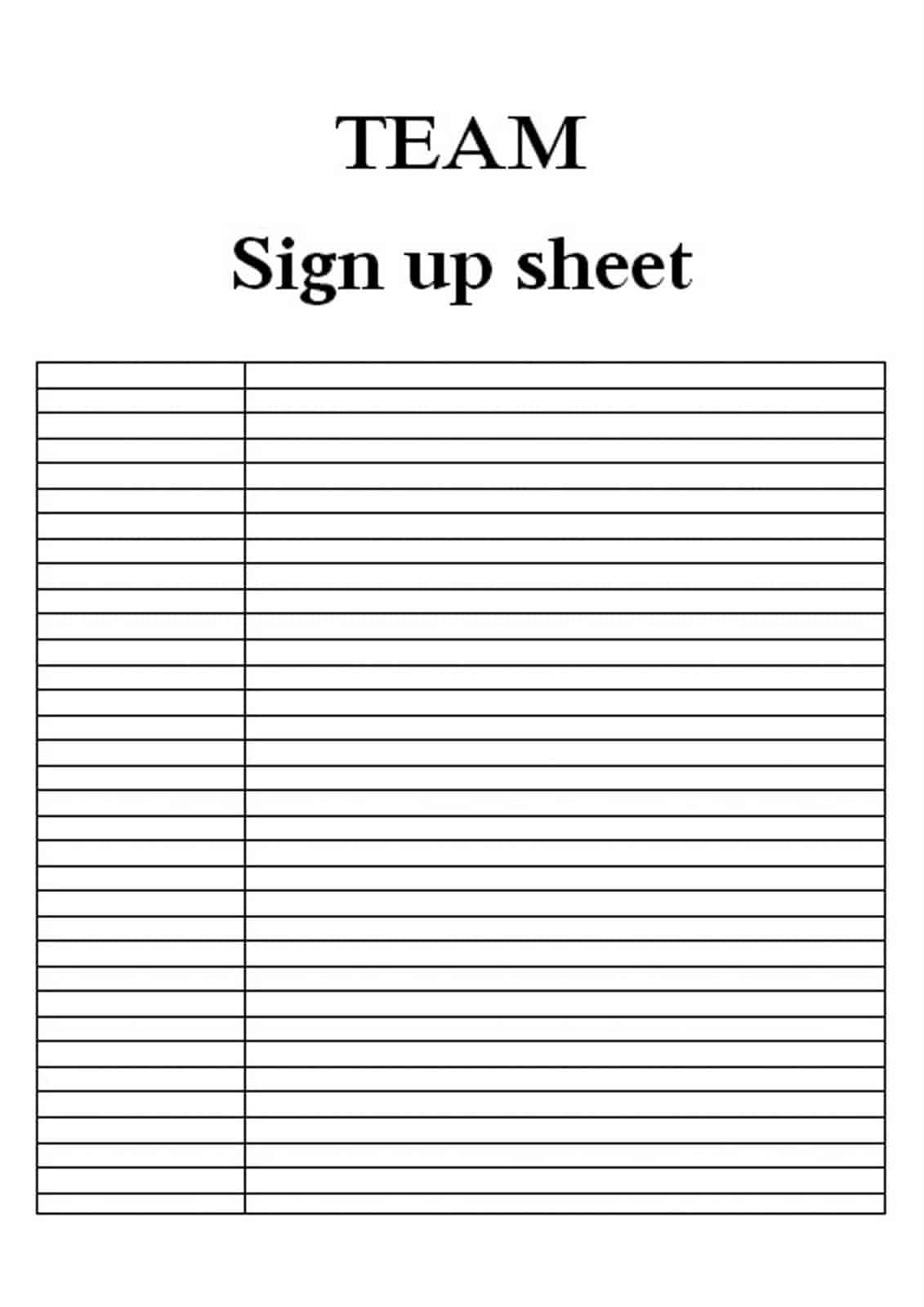 Sign Up Sheet Word Templates Word Excel PDF Formats