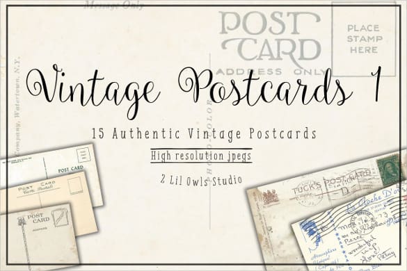 vintage postcard template 440