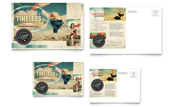 vintage postcard template 880