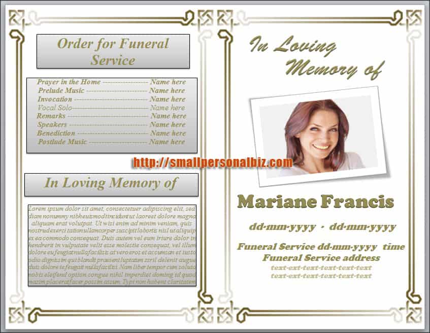 7 Free Funeral Program Templates Microsoft Word Website Wordpress Blog