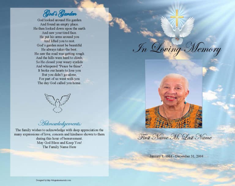 Funeral Program Template Ms Word And Photoshop Template 430899 Images 