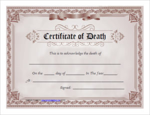 7 Free Death Certificate Templates - Formats & Designs