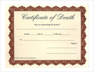 7 Free Death Certificate Templates - Formats & Designs