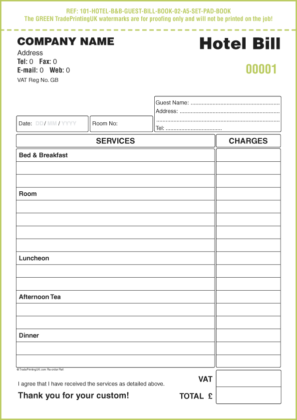 hotel bill format in word 31 - Templates Front