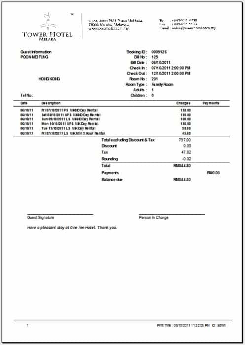 Wap Stric Com - hotel bill format in word 561 - Templates Front