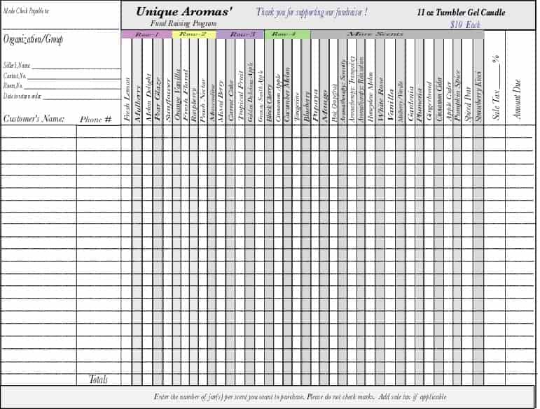 Fundraiser Order Form Templates Word Excel PDF Formats