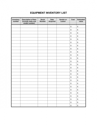 Inventory List Templates - Word Excel PDF Formats