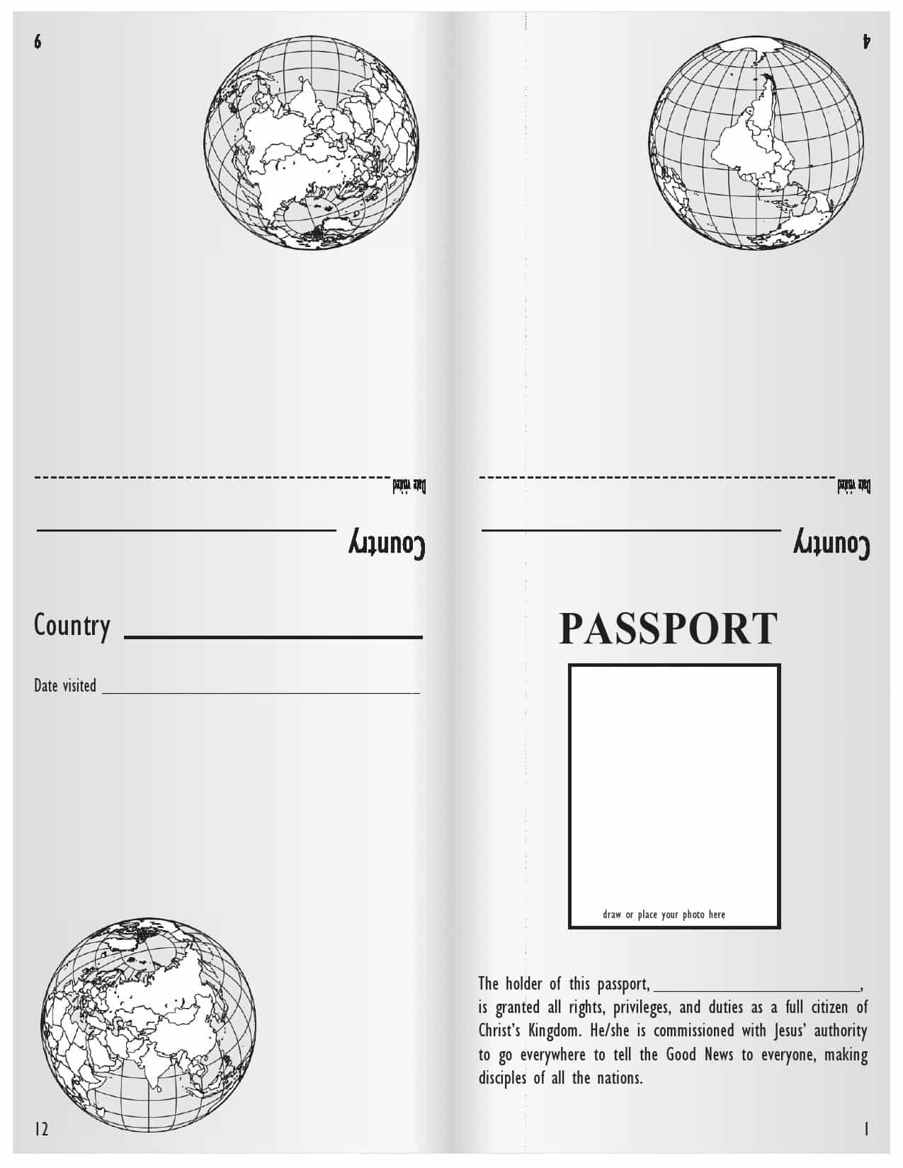 Free Passport Template To Print - FREE PRINTABLE TEMPLATES
