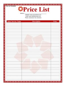 8+ Free Price List Design Templates - Word Excel PDF Formats