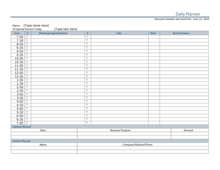 16+ Hourly Planner Templates Free - Word Excel PDF Formats