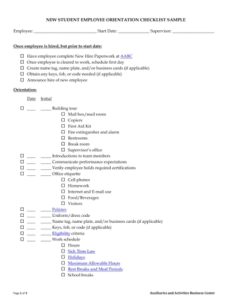 New-Student-Employee-Orientation-Checklist CCC - Templates Front